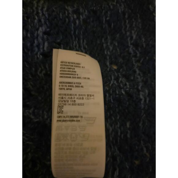 Hollister Womens Open Knit Cardigan M/L Blue Hooded Knitted Preppy Casual Norm - Picture 4 of 8